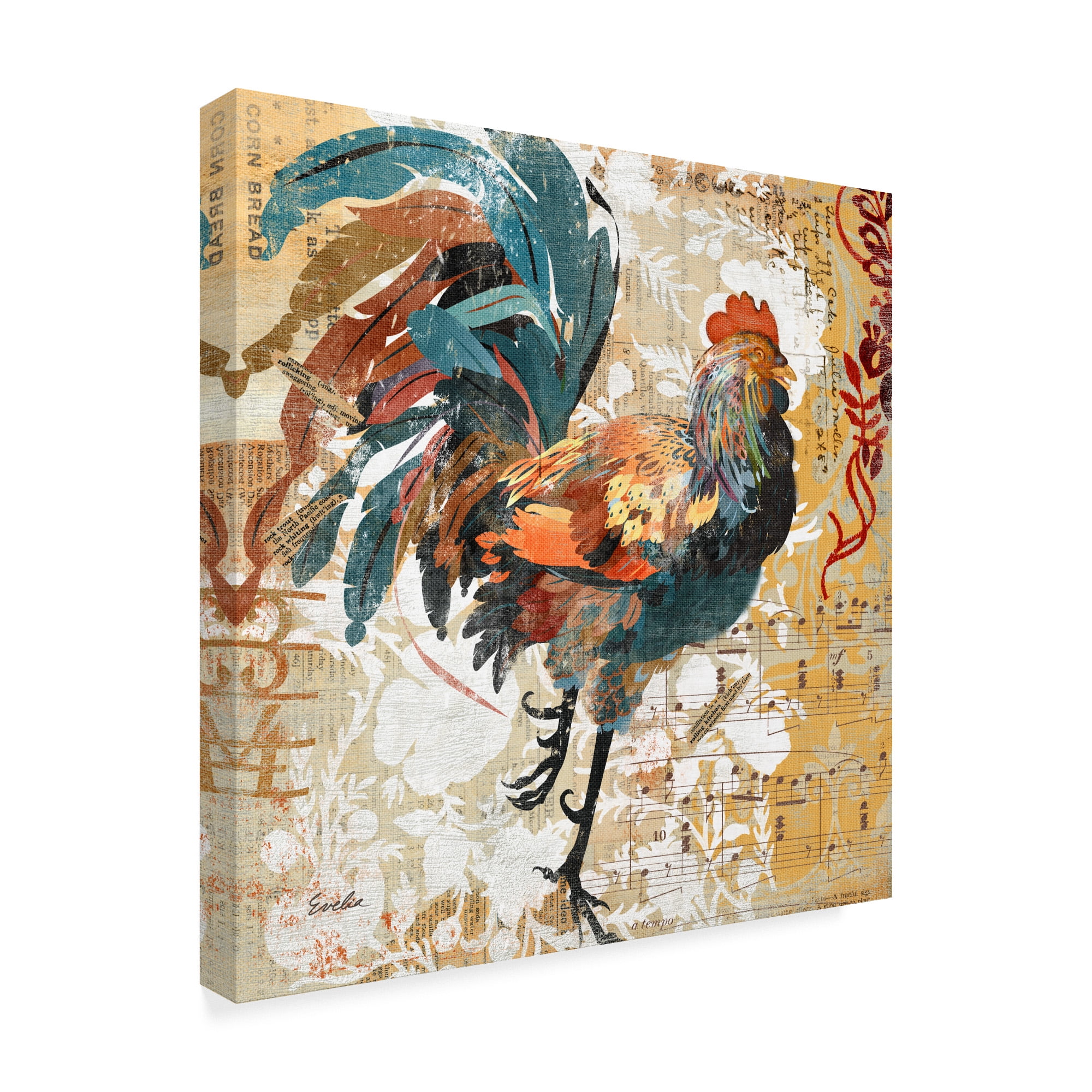 Trademark Fine Art 'Rooster Flair I' Canvas Art by Evelia Designs
