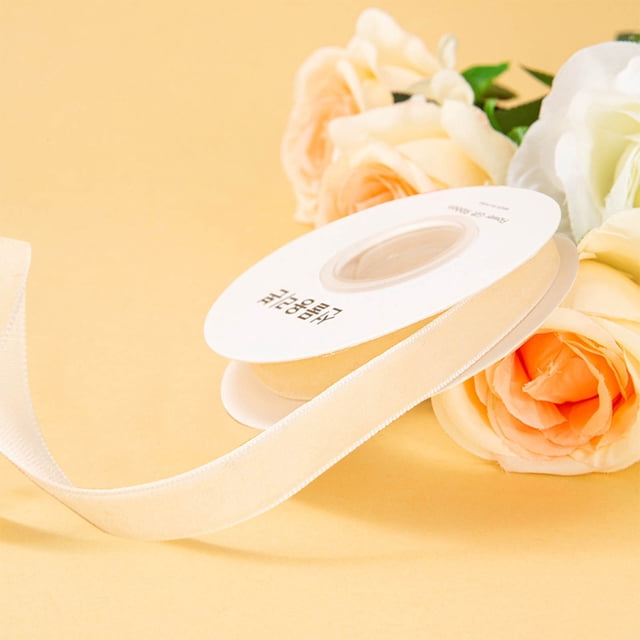 ZZkhGO Wired Velvet Ribbon, Christmas Decoration Ribbon, Flexible Sturdy Craft Ribbon for Gift Flower