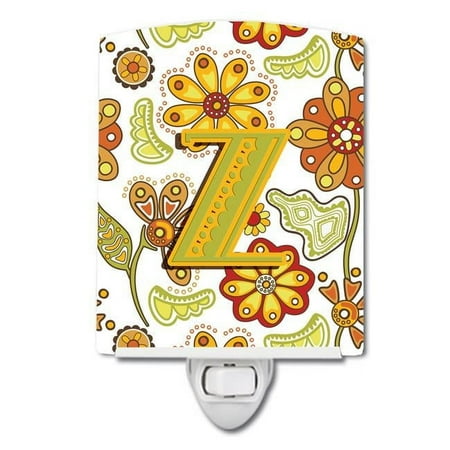 

Letter Z Floral Mustard & Green Ceramic Night Light