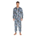 thumbnail image 5 of Adult Onesie Cute Bunny Carrot Zipper One-Piece Pajamas Unisex with Pockets, 5 of 6