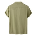 thumbnail image 3 of Bcfgryg Men's Casual Solid Shirt Short Sleeve Single Turn-Down Collar Shirt Business Shirts Men, 3 of 4