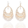 thumbnail image 1 of Nvzi Pendientes aptos para hombre y mujer, pendientes de borla con cuentas de arroz y forma de gota hueca (blancos), 1 of 1