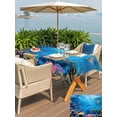 thumbnail image 5 of Outdoor Tablecloth with Umbrella Hole for Patio/Picnic/Party/Camping, Blue Turtle Coastal Waterproof Table Cloth Rectangle Table Cover Washable, Summer Beach Nautical Ocean Coral (60"x 120"), 5 of 8