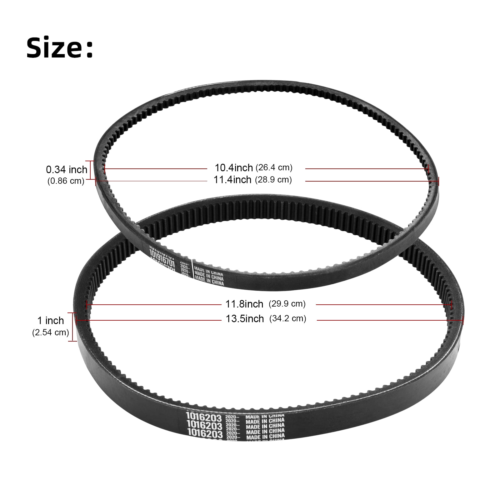 Roykaw Golf Cart Drive Belt Starter Belt for Club Car DS 1997+ & Precedent 2004+, OEM# 101916701, 1016203