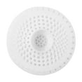 thumbnail image 2 of Silicone Sink Hair Catcher Drain Cover, Bathroom Shower Drain Strainer for Hair Clog Prevention, Flat Drain Protector, White, 2 of 6