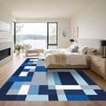 thumbnail image 3 of ODIKA 5x7 Machine Washable Non-Slip Area Rug, Geometric Navy Blue High Traffic Rug, Blue, 1051229, 3 of 7