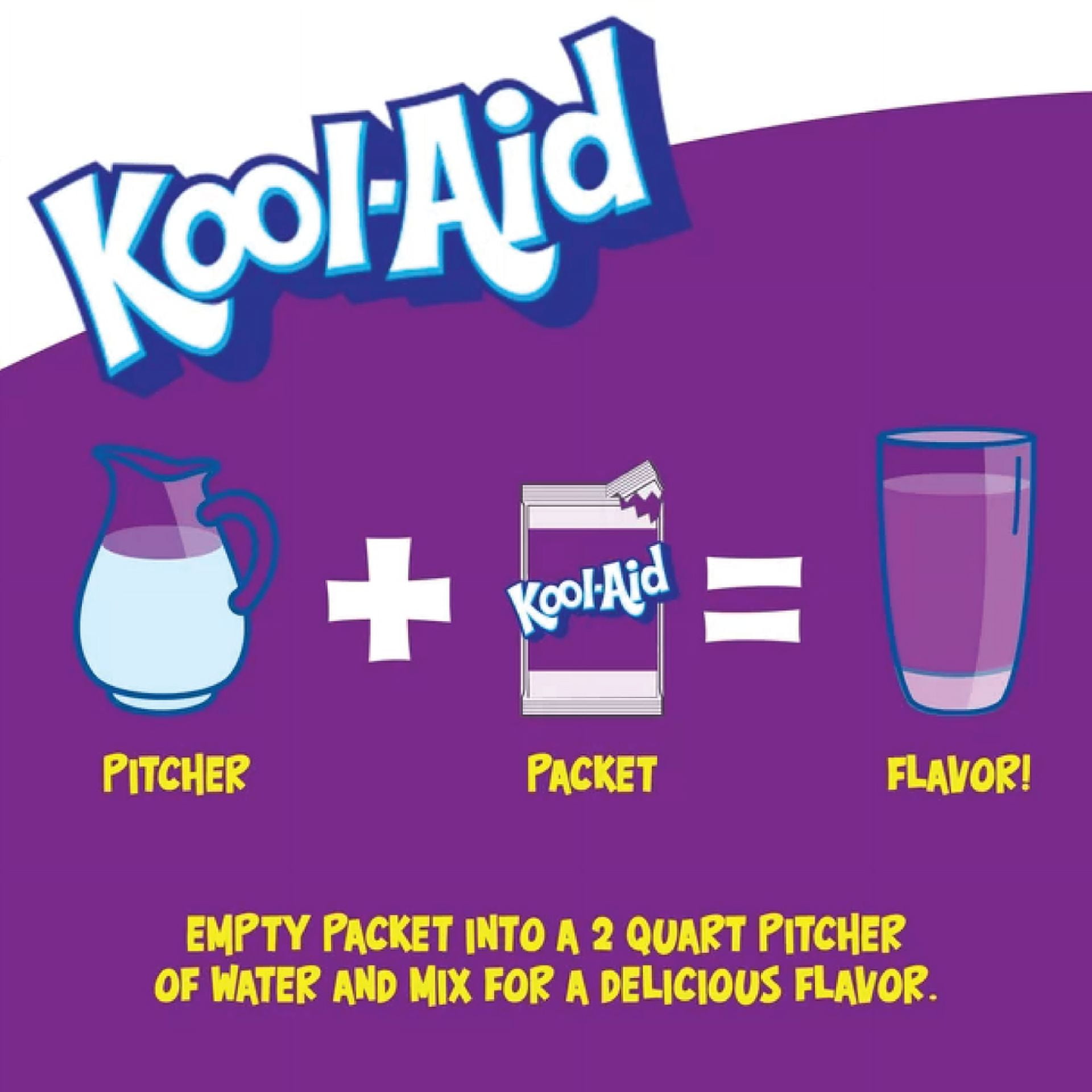 Full Box 48x Packets Kool-Aid Grape Caffeine Free Soft Drink Mix | Fast Shipping