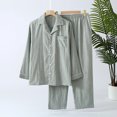 thumbnail image 2 of New Check Long Sleeve Trousers Loose Casual Breathable Large Size Lapel Couple Out Set Of Home Wear XXL, 2 of 8