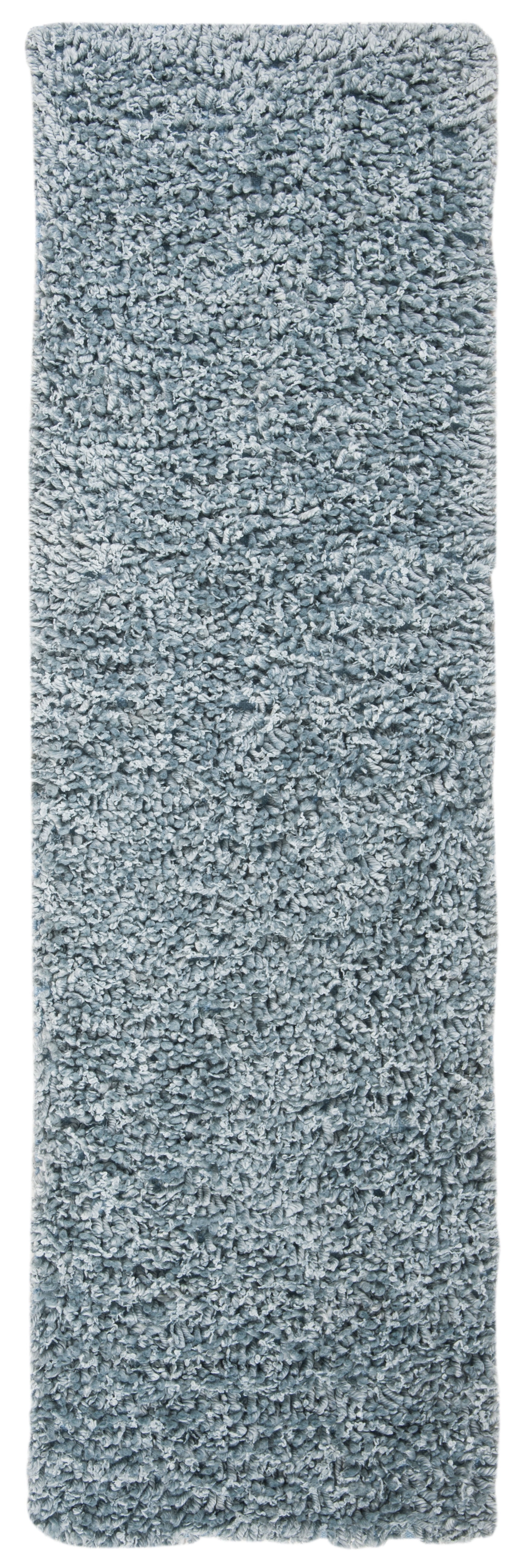 SAFAVIEH Sheep Cherette Solid Polyester Shag Runner Rug, Aqua, 2'3" x 8'