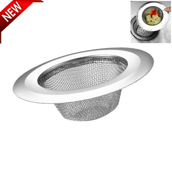 1 PCS Kitchen Sink Strainer Stainless Steel, Kitchen Sink Drain Strainer, Sink Strainers with Large Wide Rim 4.5" Diameter for Kitchen Sinks