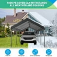 thumbnail image 3 of Trilenars 10x20FT Heavy Duty Carport,UVResistant Waterproof Carport Canopy,Easy to Assemble Portable Carport,All-Season Tarp for Car Boat Party Outdoor Camping,Grey Without side walls, 3 of 7