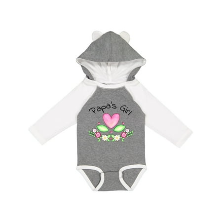 

Inktastic Papa s Girl- heart flowers Gift Baby Girl Long Sleeve Bodysuit