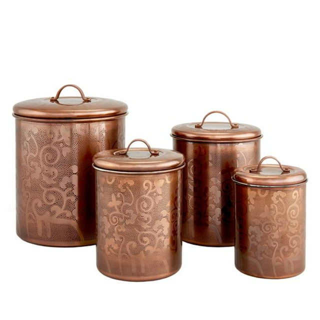 Old Dutch 1392CU Coffret Gravé en Cuivre Ancien - Lot de 4