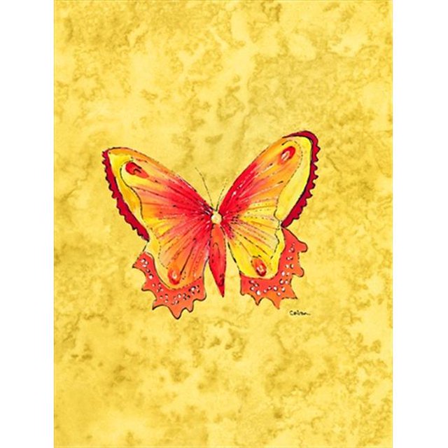 Papillon de 11 x 15 Po sur Drapeau Jaune&44; Taille du Jardin