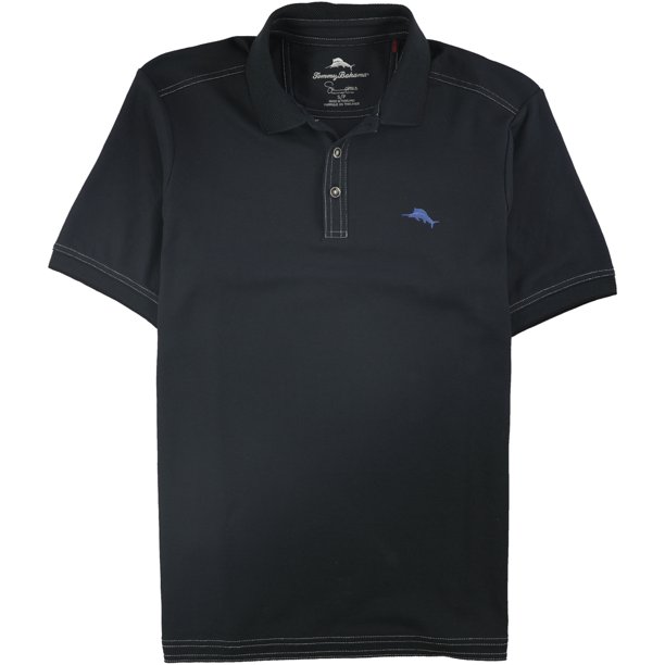 Tommy Bahama Mens Emfielder Rugby Polo Shirt black M