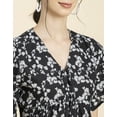 thumbnail image 5 of Moomaya Womens Printed Peplum Top, V Neck Viscose Summer Crop Top, 5 of 9