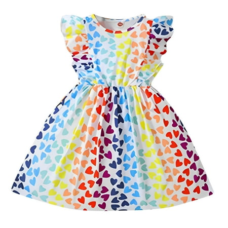 

Pedort Girls Casual Dresses Girls Smocked Waist Soft Viscose Midi Dress Elastic Crewneck Casual Playwear Skater Dress Yellow 110
