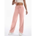 thumbnail image 5 of WHLBF UTTOASFAY Womens Pants High Waist Drawstring Wide Leg Sweatpants-Solid Color Casual Lounge Pants with Pockets Athletic Joggers Pink S, 5 of 7