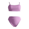 thumbnail image 5 of HAPIMO 2Pc Bikini Swimsuit Bathing Suit Women's Spring/Summer Color Strap Outdoor Beach Split Solid Beachwear High Cut Swimwear Tropical Hawaii Hot Spring Clearance Pink, 5 of 6