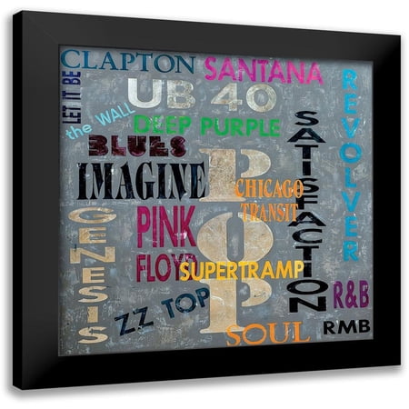 RMB 12x12 Black Modern Framed Museum Art Print Titled - Pop Music