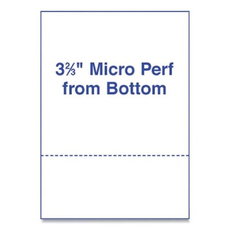 24 lbs Perforated and Punched Laser Cut Sheets Micro-Perforated 3.67 in. from Bottom, White
