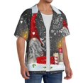 thumbnail image 4 of KLL Traditional Scandinavian Dwarf Print Men's Shirt Short Sleeve Button Down Summer Cuba Beach Shirts- X-Large, 4 of 7