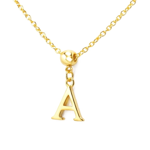 Lionhead Jewelry 14K Gold Plated Initial “A” Necklace, Hypoallergenic Adjustable Letter Pendant Chain Up to 18", Gift for Her