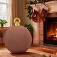 thumbnail image 4 of 15.7 Inch Inflatable Velvet Christmas Ball Decorations Large Flocked Holiday Inflatables for Outdoor Yard and Garden Decor Blow Up Christmas Ornaments for Porch and Winter Celebration Display Brown, 4 of 10