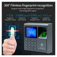 thumbnail image 3 of Mini Portable Fingerprint Time Attendance Absence Machine 1000 Users RFID Access Control Office Fingerprint/Card/Password Unlock, 3 of 7