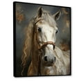 thumbnail image 2 of Designart "Equestrian Duality The White Horse II" Animals Floater Framed Canvas Wall Art, 2 of 7