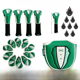 thumbnail image 1 of Funda de madera para palos de golf, chaqueta verde, funda para palos de golf Masters, PU, impermeable, juego de fundas para palos 1/3/5/UT, 1 of 5