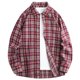 thumbnail image 2 of Mens Casual Manga Corta Botón Abajo Camisas Vintage Comprobar Collar de Solapa Manga Larga Moda Superior, Blusa Elegante, 2 of 9