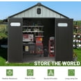 thumbnail image 3 of Domi Outdoor Living 6x6 FT Outdoor Resin Storage Shed,Waterproof Plastic Garden Shed with Lockable Doors, Windows & Vents,Large Outdoor Tool Shed for Patio, Lawn Mower, Bikes & Garden, 3 of 8