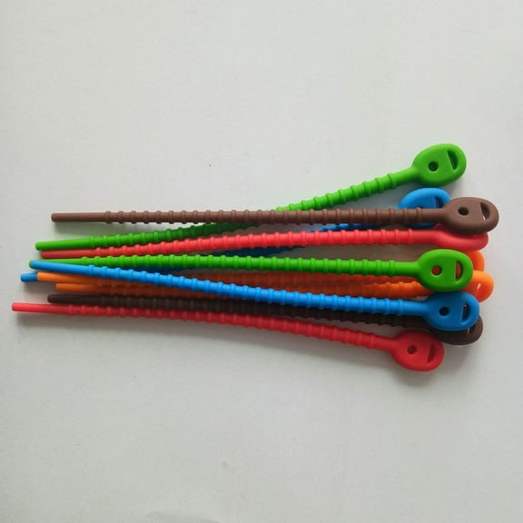 WASHWEPE Food Package Clips Silicone Random Color 10Pcs 6.5x0.2x0.1in