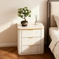 thumbnail image 2 of OKD Mid-Century Modern Nightstand with 3 Storage Drawers，24" Wide End Table，Natural Wood Grain，for Bedroom & Living Room, 2 of 6