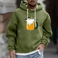 thumbnail image 2 of Txeol Party Hoodie for Men Long Sleeve Oversized Sweatshirts with Pocket Festival Print Drawstring Pullover,Army Green,XXXL, 2 of 6