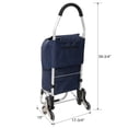 thumbnail image 4 of 40L Heavy Duty Stair-Climbing Foldable Shopping Cart for Laundry, Groceries, Travel, Beach - 2 Stainless Steel Triangular Wheels (6 Wheels), Oxford Waterproof Liner, Multi Pockets, Blue, 4 of 9