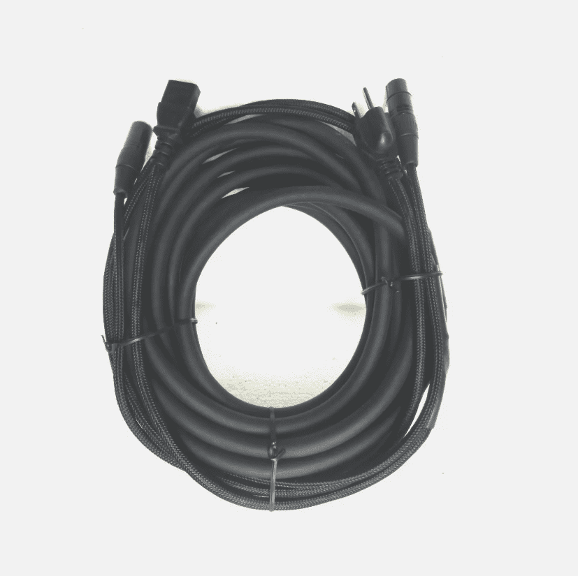 LASE 30 Ft(9.14M) Siamese Cable AC Power & XLR Audio Cable for Power Speakers