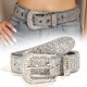 thumbnail image 2 of Cinturón de diamantes de imitación brillantes para mujer: accesorio de PU ajustable y glamoroso para toda ocasión., 2 of 5