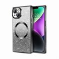 thumbnail image 1 of HAYAN for iPhone 14 Case Clear Magnetic Glitter Phone Cases [Compatible with MagSafe] Full Camera Lens Protector Gradient Sparkle Luxury Plating Shockproof Protective Cover Women, Straight/Black, 1 of 1