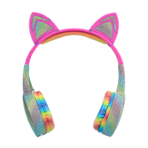 Kiddy Ears Rainbow Bluetooth  Headphones (HP-Cat Rainbow)