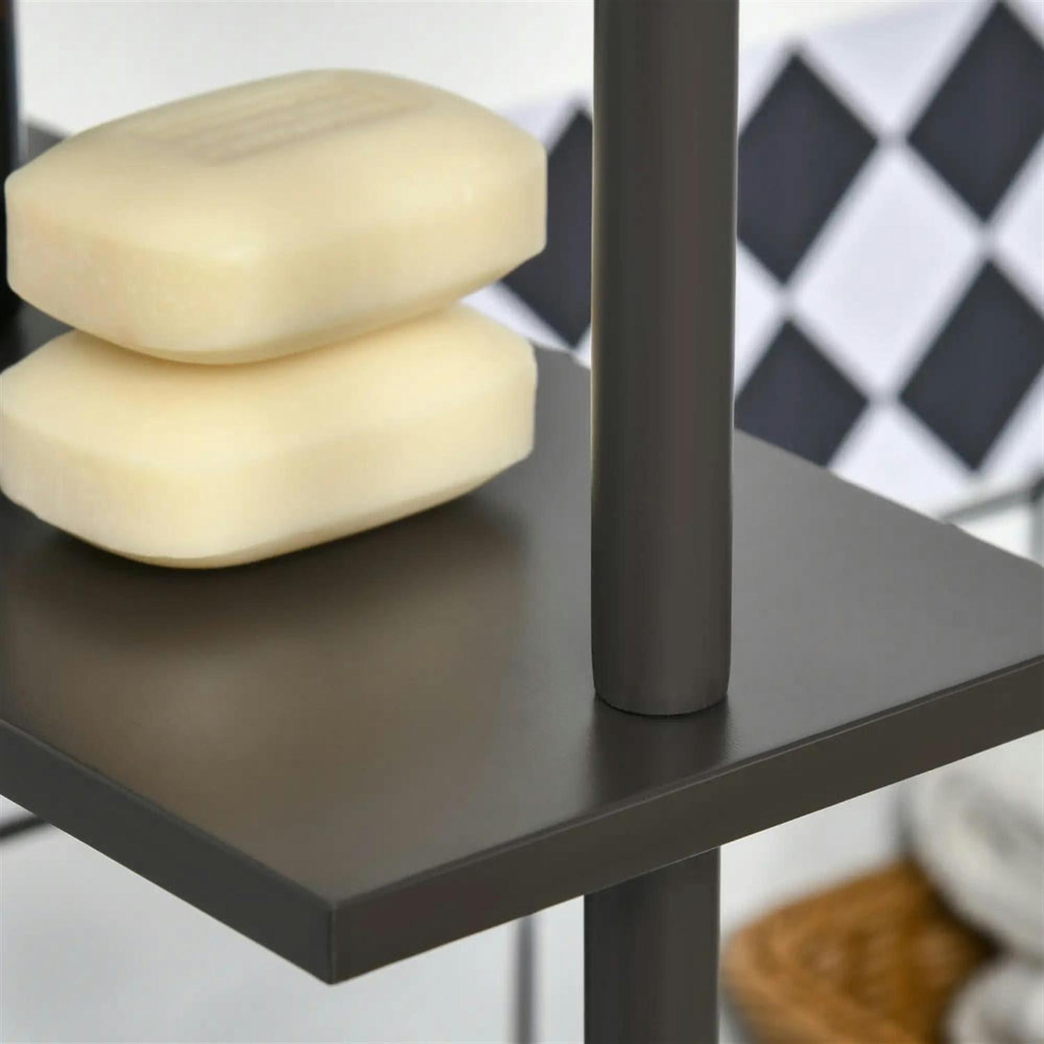 Demi Bonn Bathroom Floor Storage Cabinet, Bathroom Storage Unit, Freestanding Narrow Side Cabinet with 2-Tier Shelf and Drawers, Brown