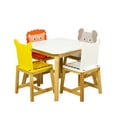 thumbnail image 6 of Kids Table and Chairs, 5 Pieces Kiddy Table and Chair Set Cartoon Animals Wood Table Chair Set, Multi-color, 6 of 6