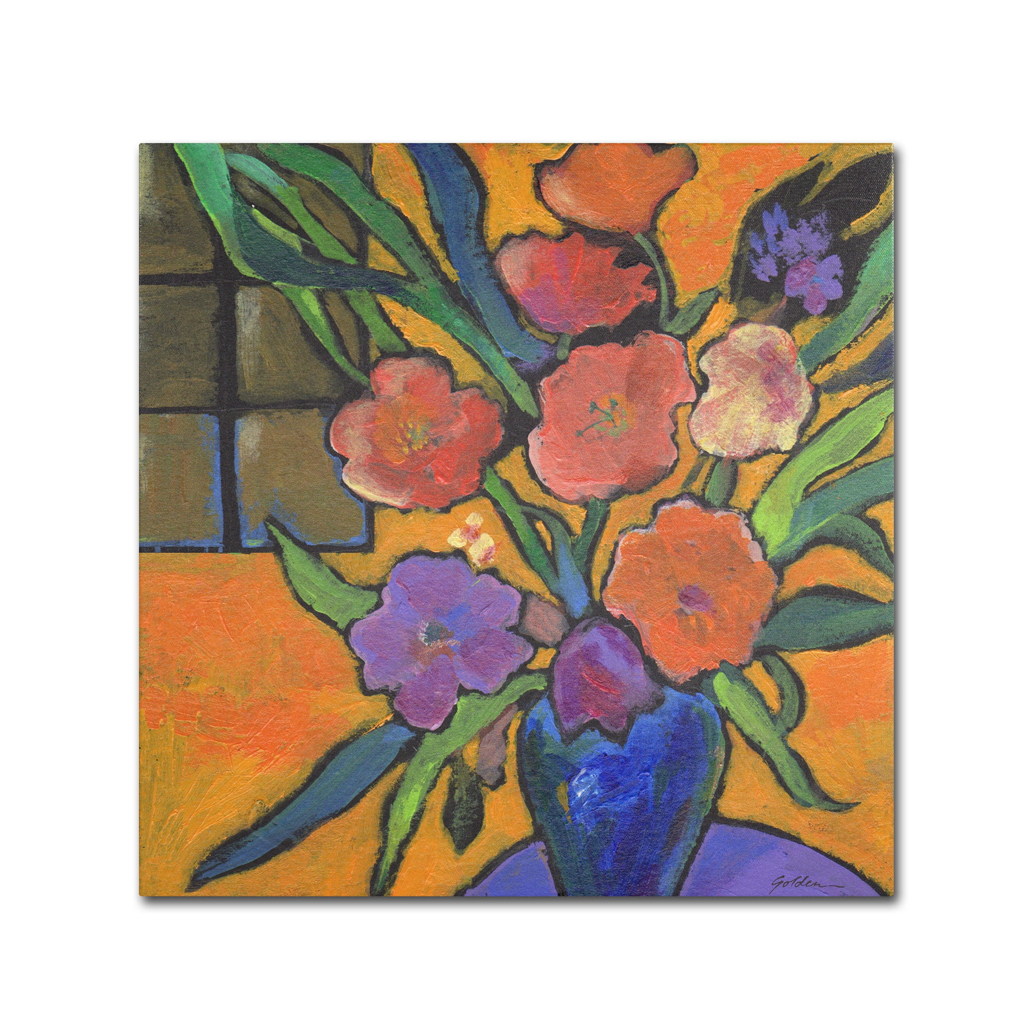 Trademark Fine Art "The Purple Table" Canvas Art by Sheila Golden