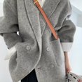 thumbnail image 3 of Abrigo de lana nueva para mujer, chaqueta de Cachemira de doble cara, gabardina holgada con botones y bolsillos, otoño e invierno, 2024, 3 of 5