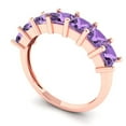 thumbnail image 2 of 1.75 ctw Wedding Band for Women - 18K Rose Gold Simulated Alexandrite Stackable Eternity Ring, 2 of 6