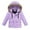 Purple, variant on Girls Winter Coats with Hooded Puffer Jacket Kids Purple Coat Full-Zip Long Sleeve Thicken Waterproof Jacket Kids Girls Fall Jacket 6-7 Years