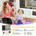 thumbnail image 4 of Costway Kid’s Pretend Play Kitchen Toddler Kitchen Playset with Blackboard Gray, 4 of 11