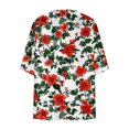 thumbnail image 3 of FAHXNVB Womens Kimono Cardigans Hawaiian Printed 3/4 Sleeve Sheer Open Front Beach Cover Ups Floral Print Loose Fit Casual Summer Tops, 3 of 5