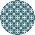 thumbnail image 1 of Ahgly Company Tapis Rond Lavable en Machine Intérieur Transitionnel Moyen Vert Sarcelle, 4 Pieds Rond, 1 of 7